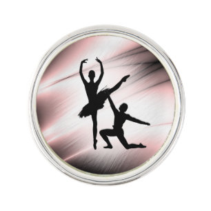 Ballet Couple Dance Pink Accent Lapel Pin