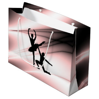 Ballet Couple Dance Pink Accent Large Gift Bag