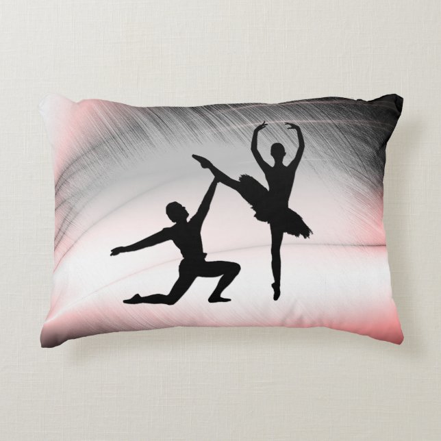 Ballet Couple Dance Pink Accent Pillow (Front)