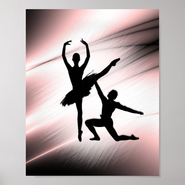 Ballet Couple Dance Pink Accent Poster (Front)