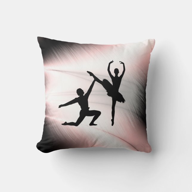 Ballet Couple Dance Pink Accent Throw Pillow (Front)
