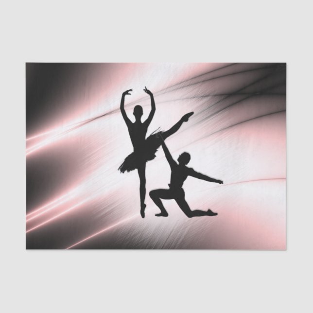 Ballet Couple Dance Pink Accent Tissue Paper (Front)