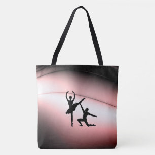 Ballet Couple Dance Pink Accent Tote Bag