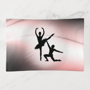 Ballet Couple Dance Pink Accent Trinket Tray