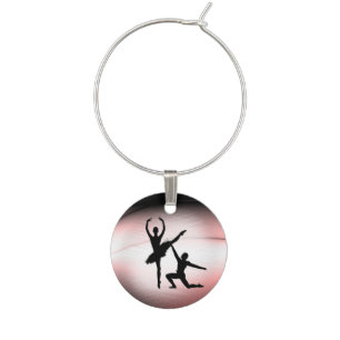 Ballet Couple Dance Pink Accent Wine Charm