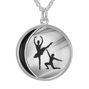 Ballet Couple Dance Sterling Silver Necklace