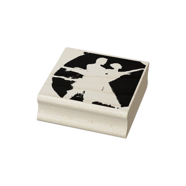 Ballet Couple in Black & White Rubber Stamp (Stamp)