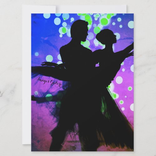 Ballet Couple in Blue Pink Save The Date