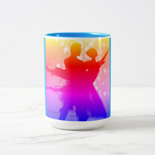 Ballet Couple in Color Two_Tone Coffee Mug