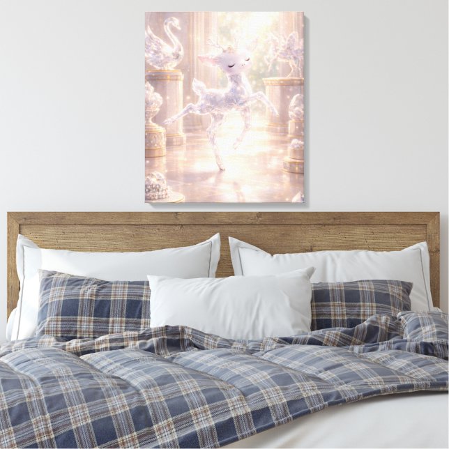 Ballet Crystal Deer Canvas Print (Insitu(Bedroom))