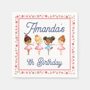 Ballet Cute Girls Ballerina Birthday Napkins