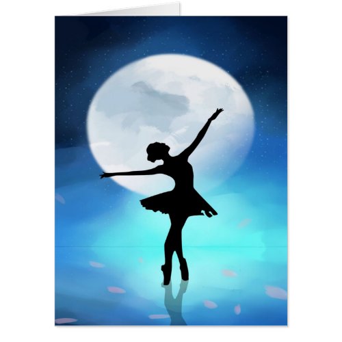 Ballet Dance at the Moon  Cute Funny Present  Card
