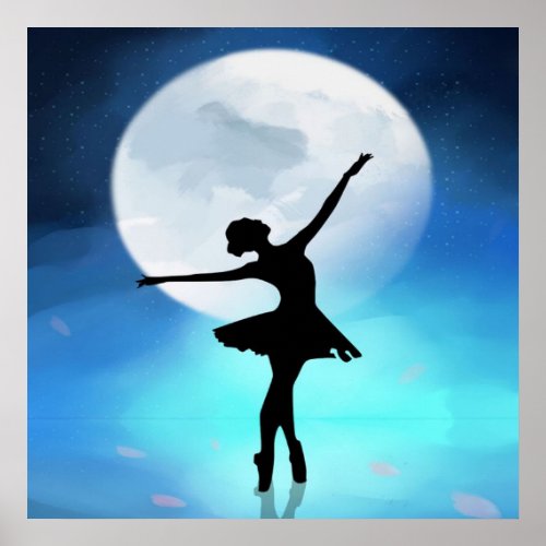 Ballet Dance at the Moon  Cute Present  Poster