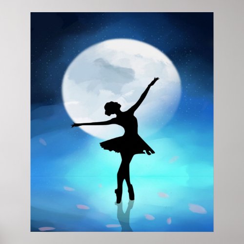 Ballet Dance at the Moon  Lovely Present  Poster