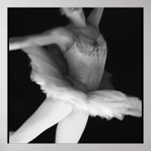 Ballet - Dance - Ballerina 9 - Black & White Poster