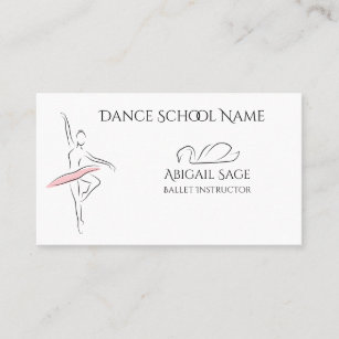 Ballet Dance Ballerina and Swan Professional Business Card