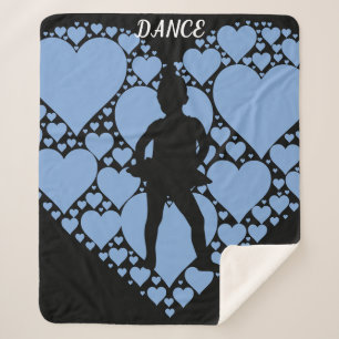Ballet dance blanket with ballerina & blue heart.