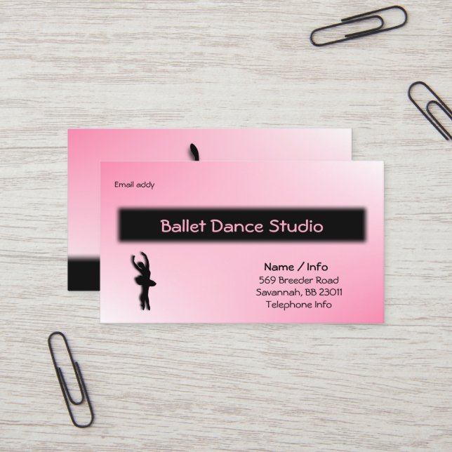 Ballet Dance Business Card / Customize (Front/Back In Situ)