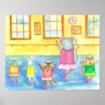 Ballet Dance Class Animals Poster at Zazzle