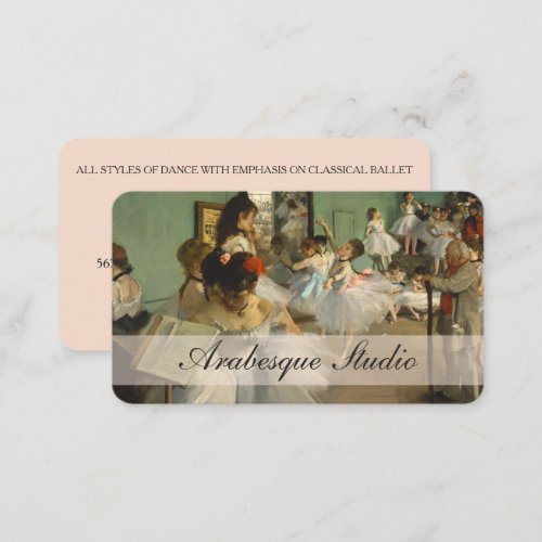 Ballet Dance Class  Edgar Degas  Vintage Business Card