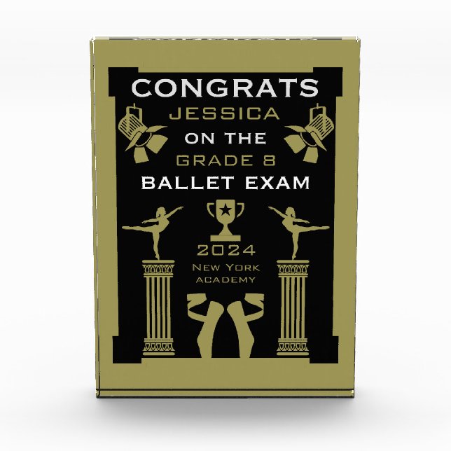 Ballet Dance Congratulations Acrylic Award (Front)