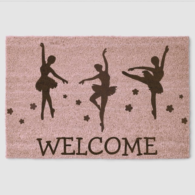 Ballet Dance Design Coir DoorMat Fiber Doormat (Front)