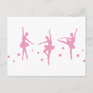 Ballet Dance Girls Pink Women Fancy Fun Party Show Postcard