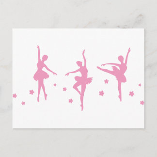 Ballet Dance Girls Pink Women Fancy Fun Party Show Postcard