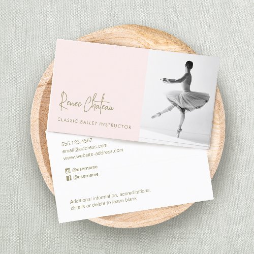 Ballet Dance Instructor Photo Business Card