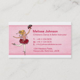 Ballet dance instructor teacher business cards