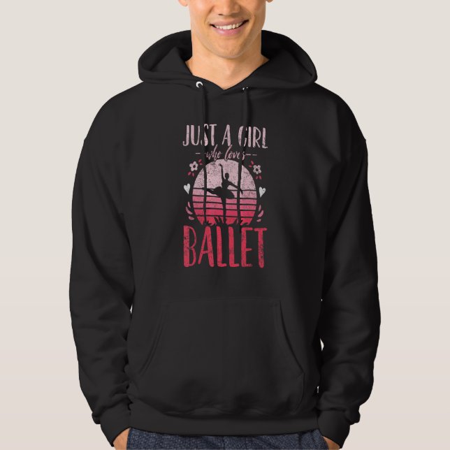 Ballet Dance Just A Girl Who Loves Ballet Retro Vi Hoodie (Front)