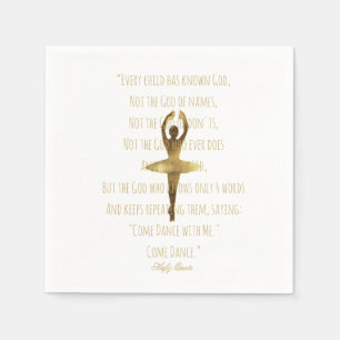 Ballet Dance Party Gold Ballerina Quote Typography Napkins