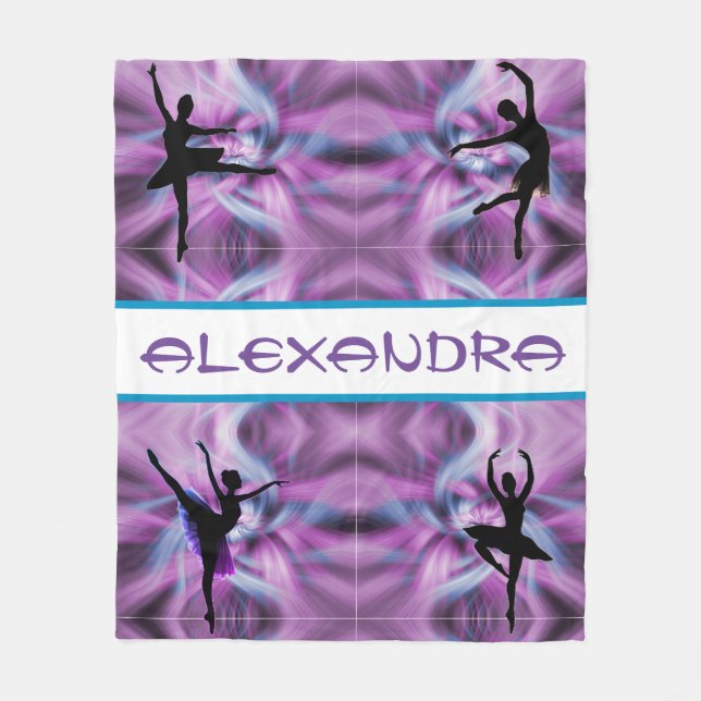 Ballet Dance Purple Abstract Fleece Blanket (Front)