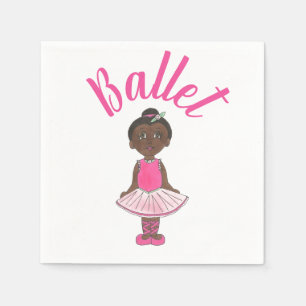 Ballet Dance Recital Pink Tutu Ballerina Dancer Napkins