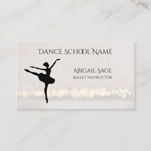 Ballet Dance School Professional Dancer Custom Business Card