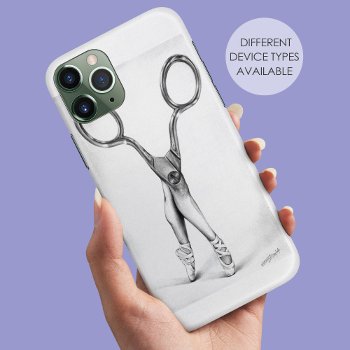 Ballet Dance Scissors Ballerina Surreal Drawing Iphone 11 Case by EDrawings38 at Zazzle