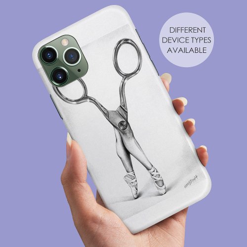 Ballet dance Scissors Ballerina Surreal drawing iPhone 11 Case