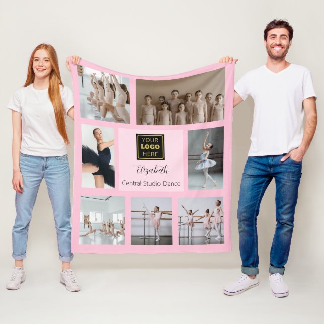 Ballet Dance Studio Photo Collage Fleece Blanket (In Situ)