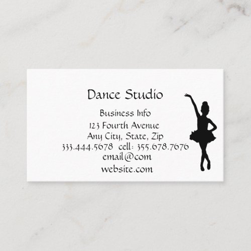 Ballet Dance Studio School  Business Card