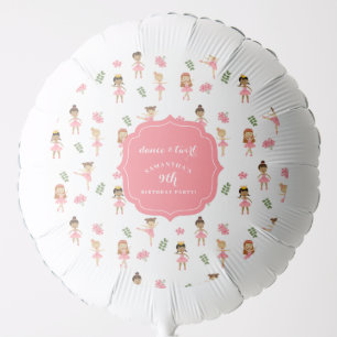 Ballet Dance & Twirl Pink Ballerina Birthday Balloon
