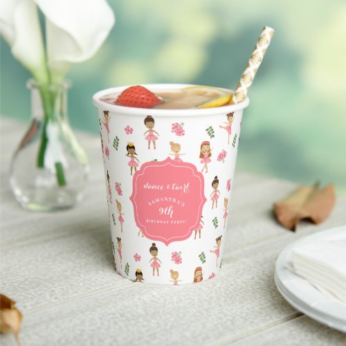 Ballet Dance  Twirl Pink Ballerina Birthday  Paper Cups