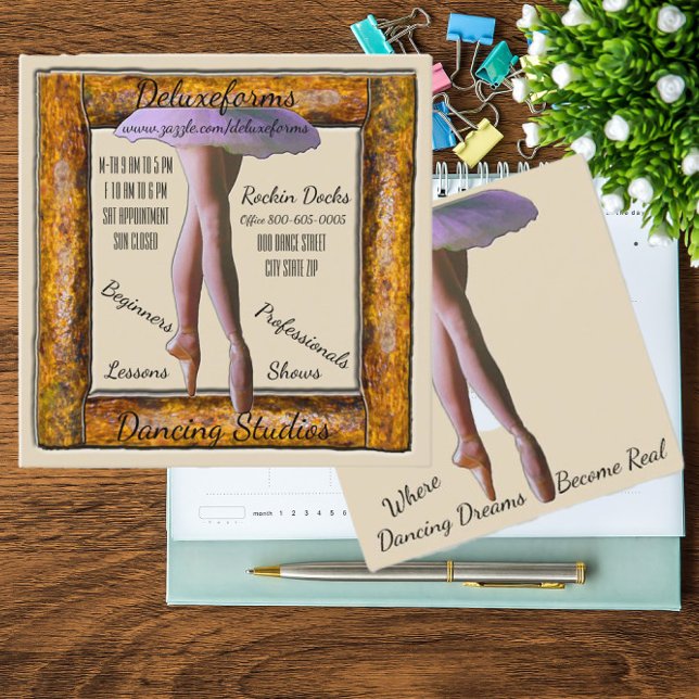 Ballet Dance Wood Appointment Card (Creator Uploaded)