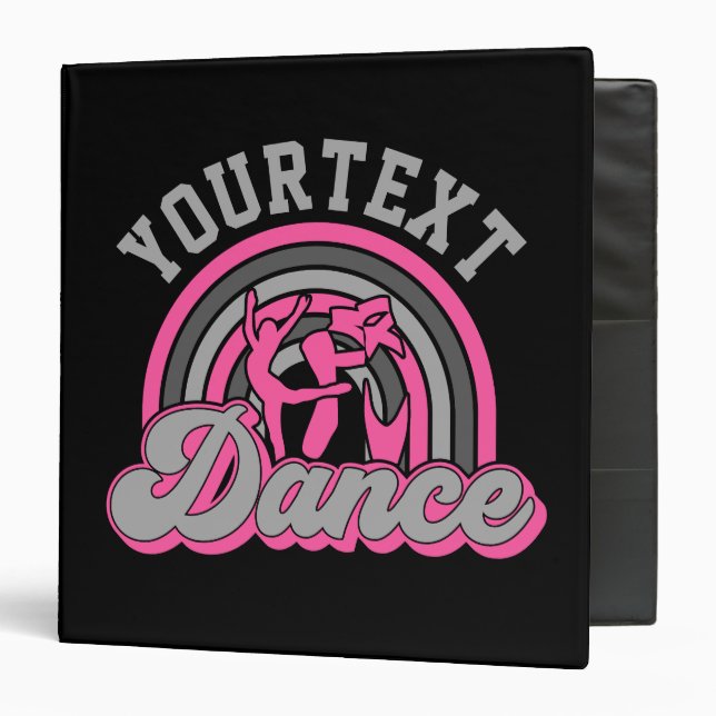 Ballet Dancer ADD TEXT Classic Dance Performer 3 Ring Binder (Front/Inside)