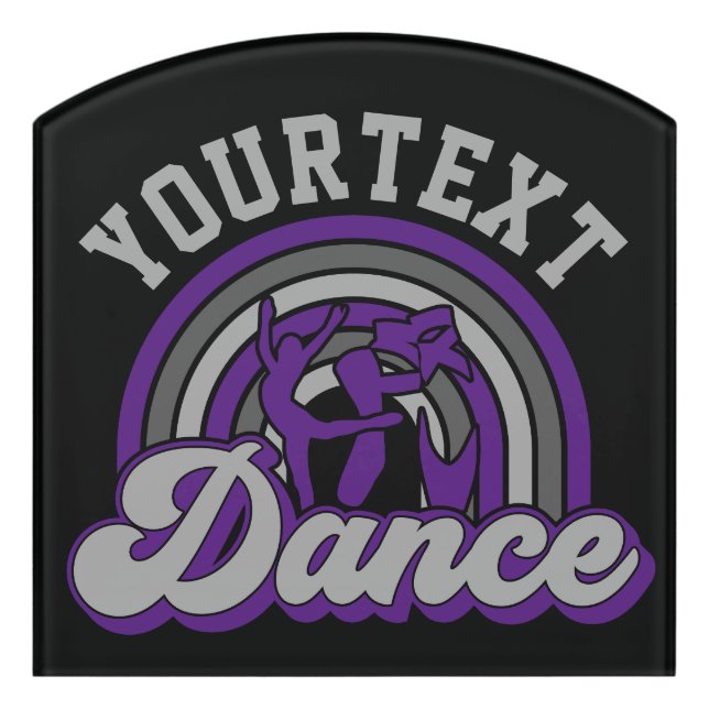 Ballet Dancer ADD TEXT Classic Dance Performer Door Sign (Contour Front)
