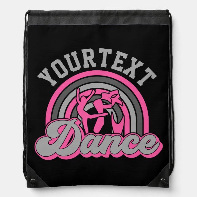 Ballet Dancer ADD TEXT Classic Dance Performer Drawstring Bag (Front)