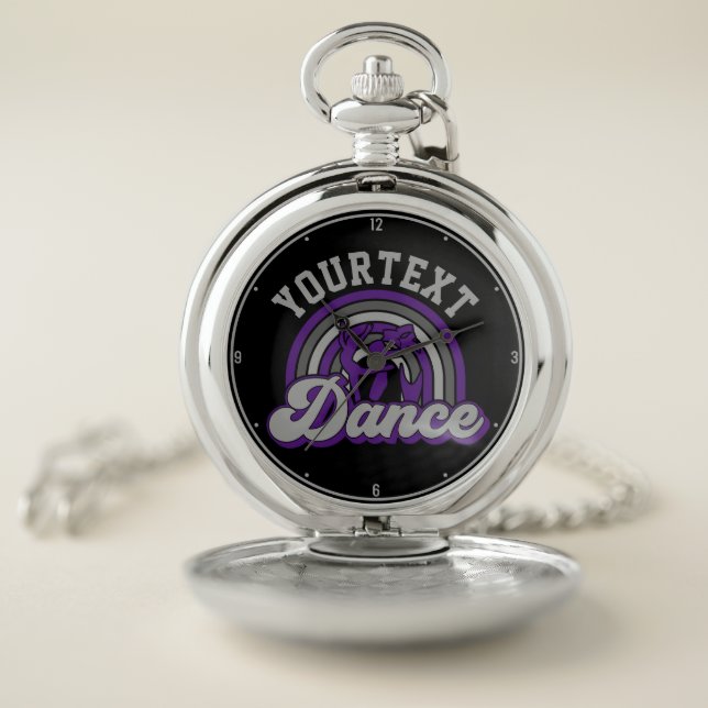 Ballet Dancer ADD TEXT Classic Dance Performer Pocket Watch (Inside)