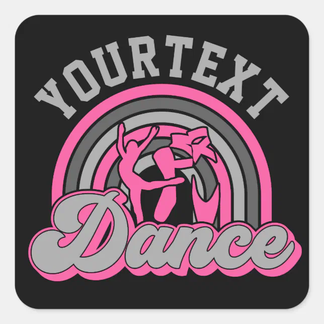 Ballet Dancer ADD TEXT Classic Dance Performer Square Sticker | Zazzle