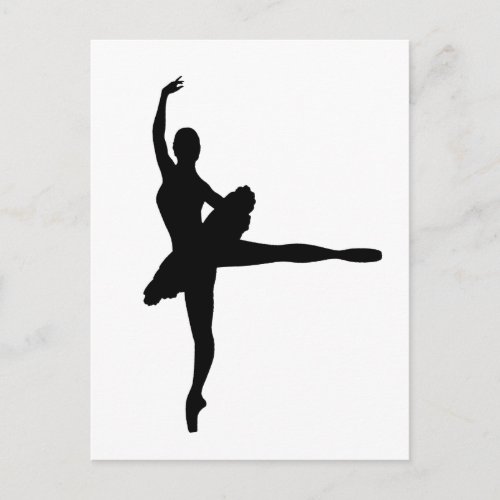BALLET DANCER Arabesque Ballerina silhouette p Postcard