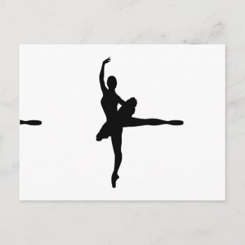 Ballet Dancer Arabesque (ballerina Silhouette) V2 Postcard by TheWhippingPost at Zazzle