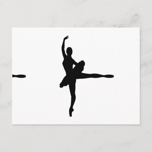 BALLET DANCER Arabesque Ballerina silhouette v2 Postcard